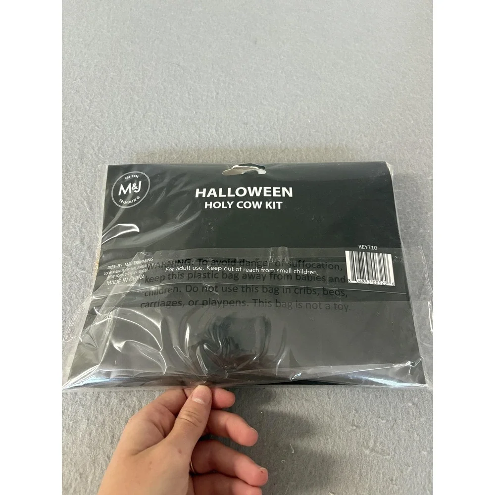 Halloween Holy Cow Costume‎ Kit Adult One Size M&J Headband Choker Tail KEY710